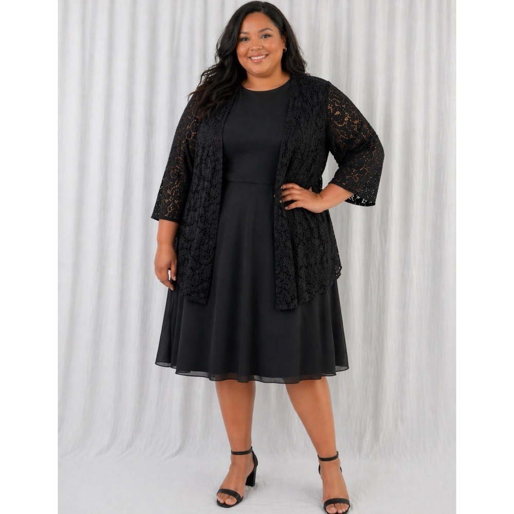 New Black Formal Cocktail Dress Mother Of The Bride Sz 20W